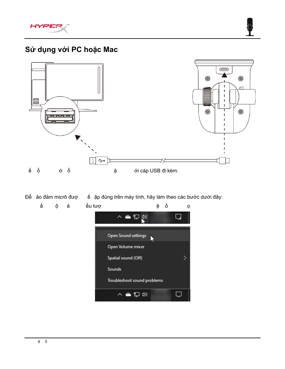 Ử dụng với pc hoặc mac, Sử dụng với pc hoặc mac | HyperX SoloCast USB Condenser Microphone User Manual | Page 150 / 193