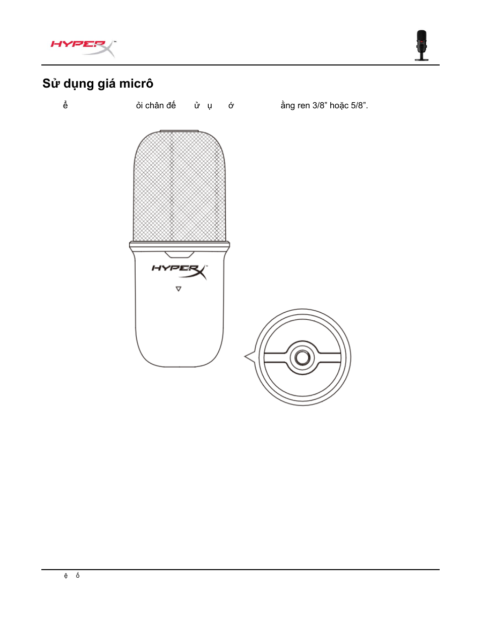 Ử dụng giá micrô, Sử dụng giá micrô | HyperX SoloCast USB Condenser Microphone User Manual | Page 156 / 193