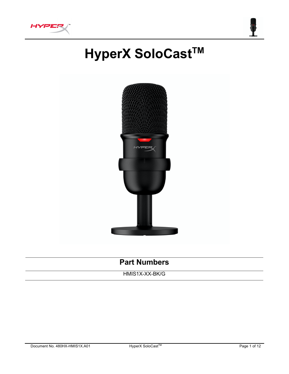 For instructions in english, Hyperx solocast, Part numbers | HyperX SoloCast USB Condenser Microphone User Manual | Page 2 / 193