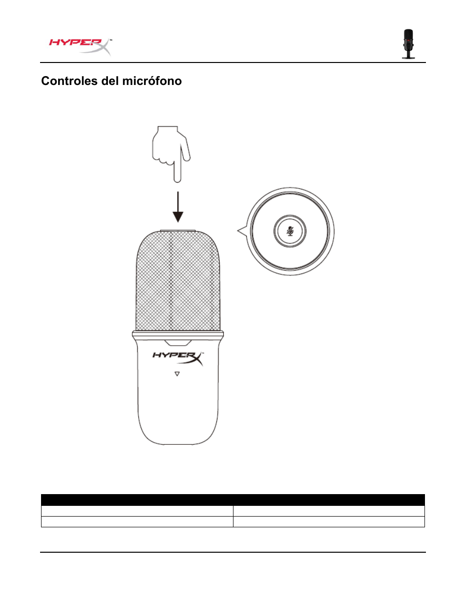 Controles del micrófono | HyperX SoloCast USB Condenser Microphone User Manual | Page 23 / 193