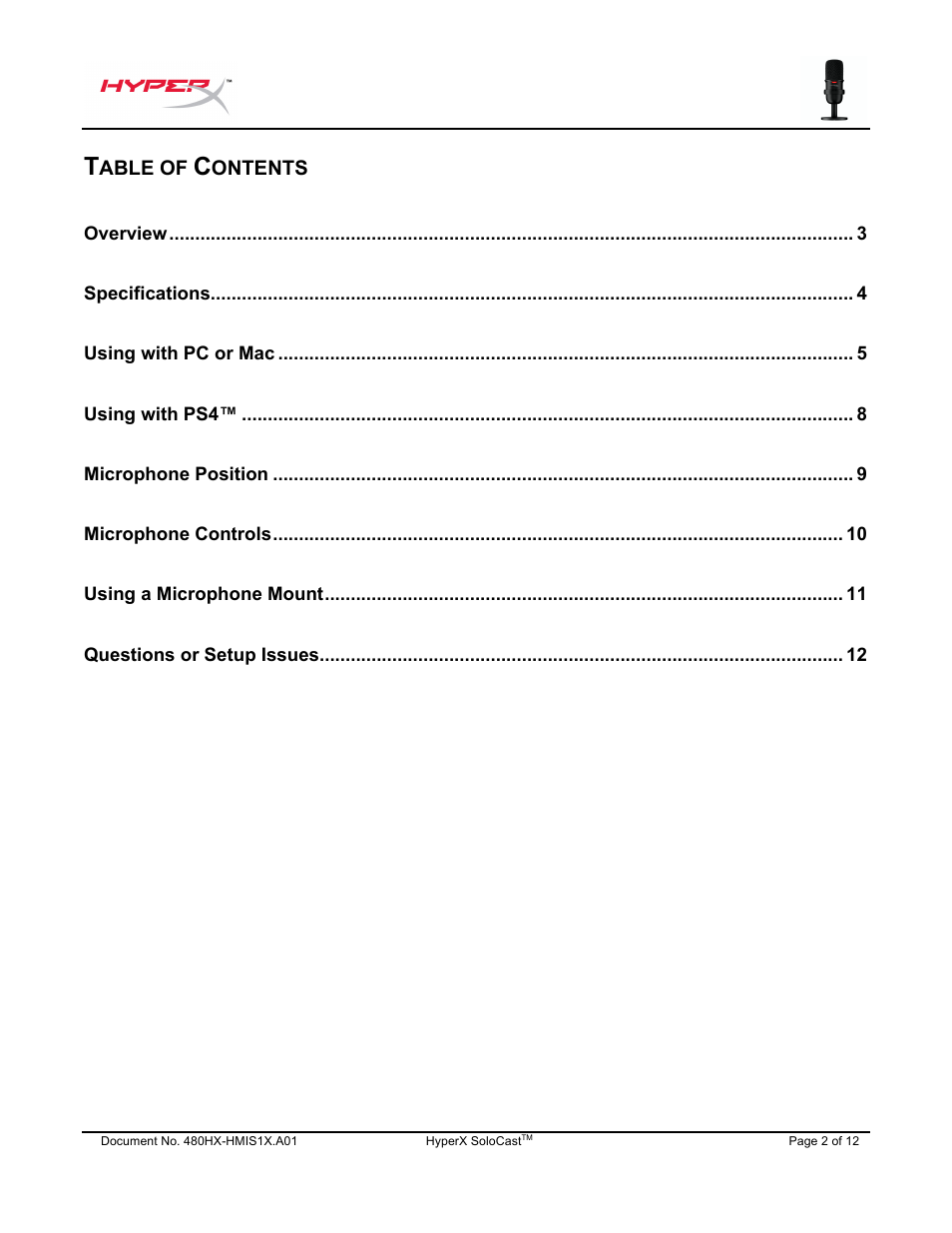HyperX SoloCast USB Condenser Microphone User Manual | Page 3 / 193