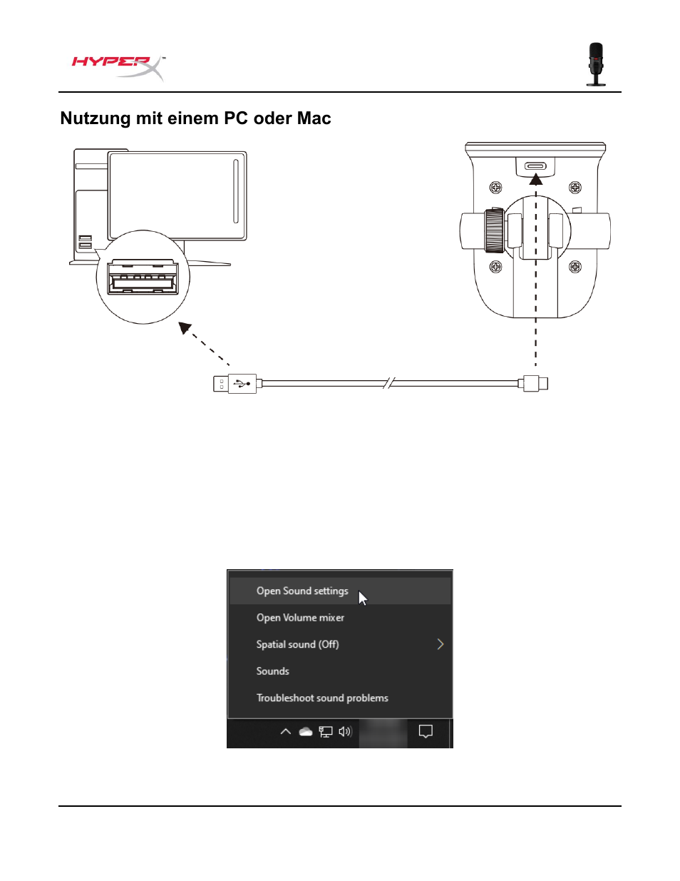 Nutzung mit einem pc oder mac | HyperX SoloCast USB Condenser Microphone User Manual | Page 30 / 193
