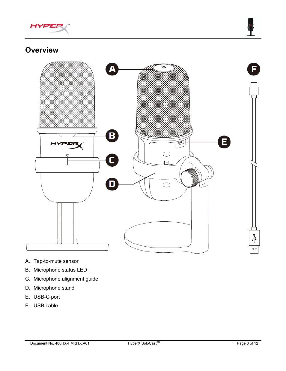 Overview | HyperX SoloCast USB Condenser Microphone User Manual | Page 4 / 193