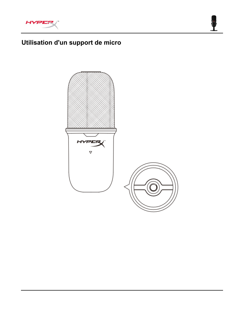 Utilisation d'un support de micro | HyperX SoloCast USB Condenser Microphone User Manual | Page 48 / 193