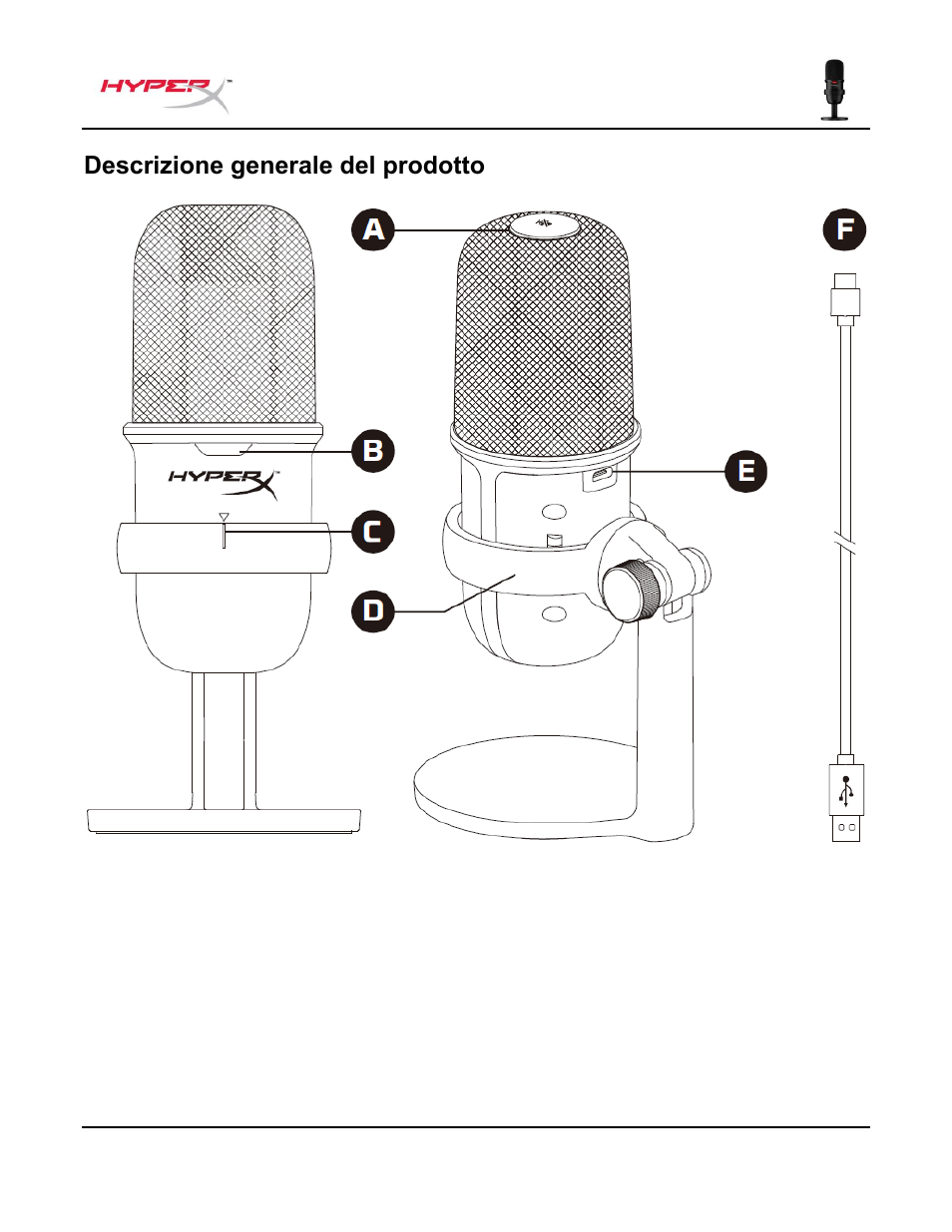 Descrizione generale del prodotto | HyperX SoloCast USB Condenser Microphone User Manual | Page 52 / 193