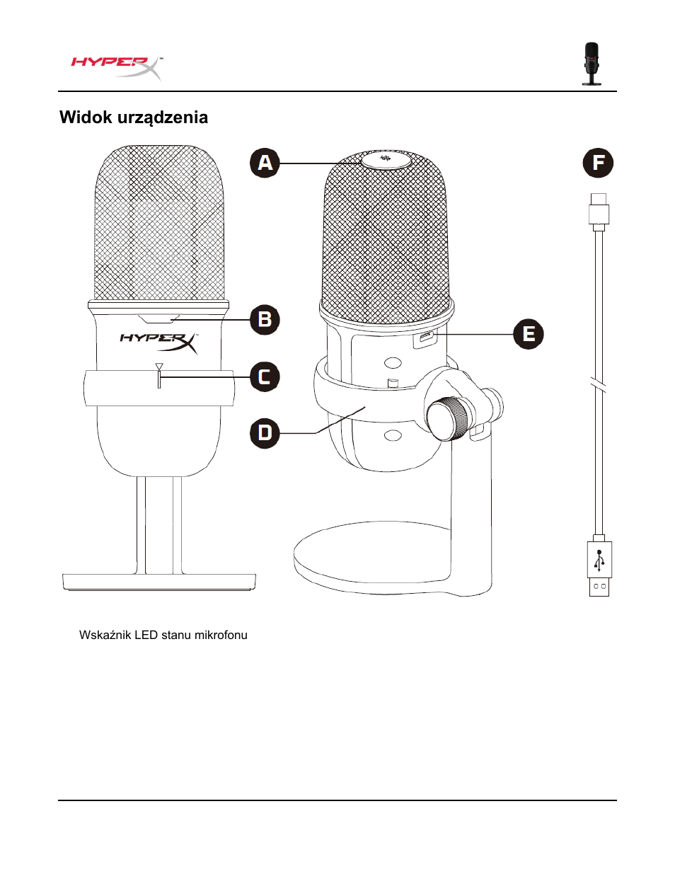 Widok urządzenia | HyperX SoloCast USB Condenser Microphone User Manual | Page 76 / 193