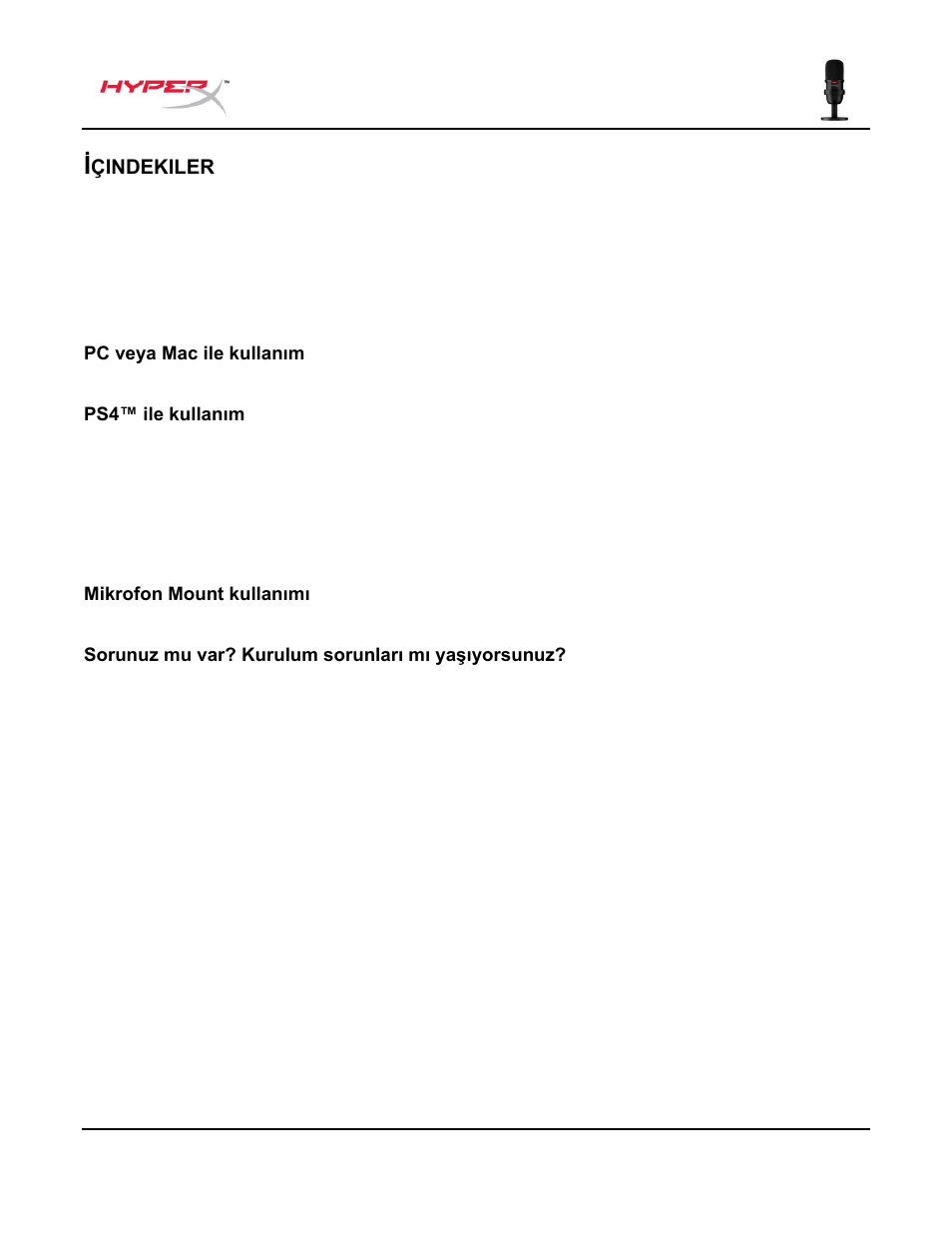 Çindekiler | HyperX SoloCast USB Condenser Microphone User Manual | Page 99 / 193