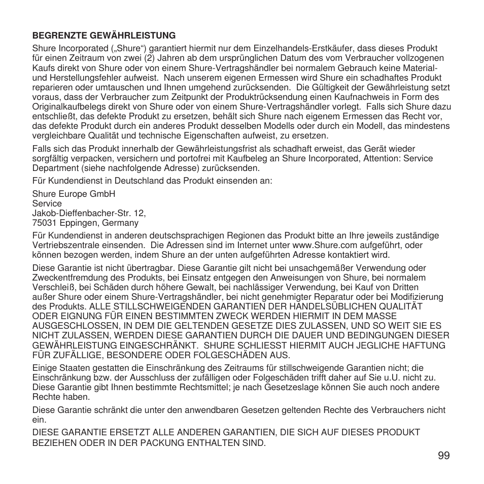 Shure X2u XLR to USB Microphone Signal Adapter and SM57 Microphone Bundle User Manual | Page 99 / 108