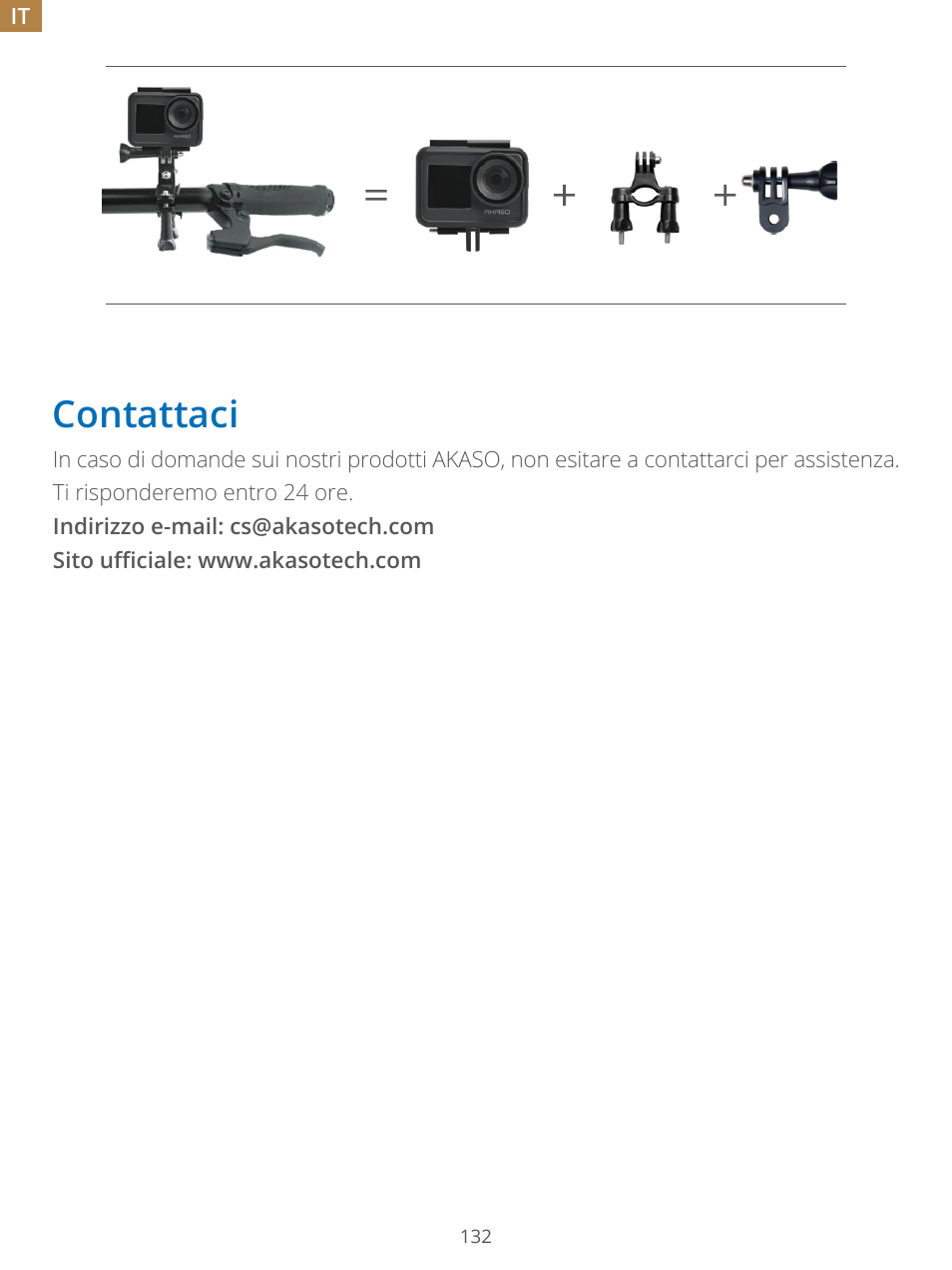 Contattaci | AKASO Brave 7 Action Camera User Manual | Page 133 / 159