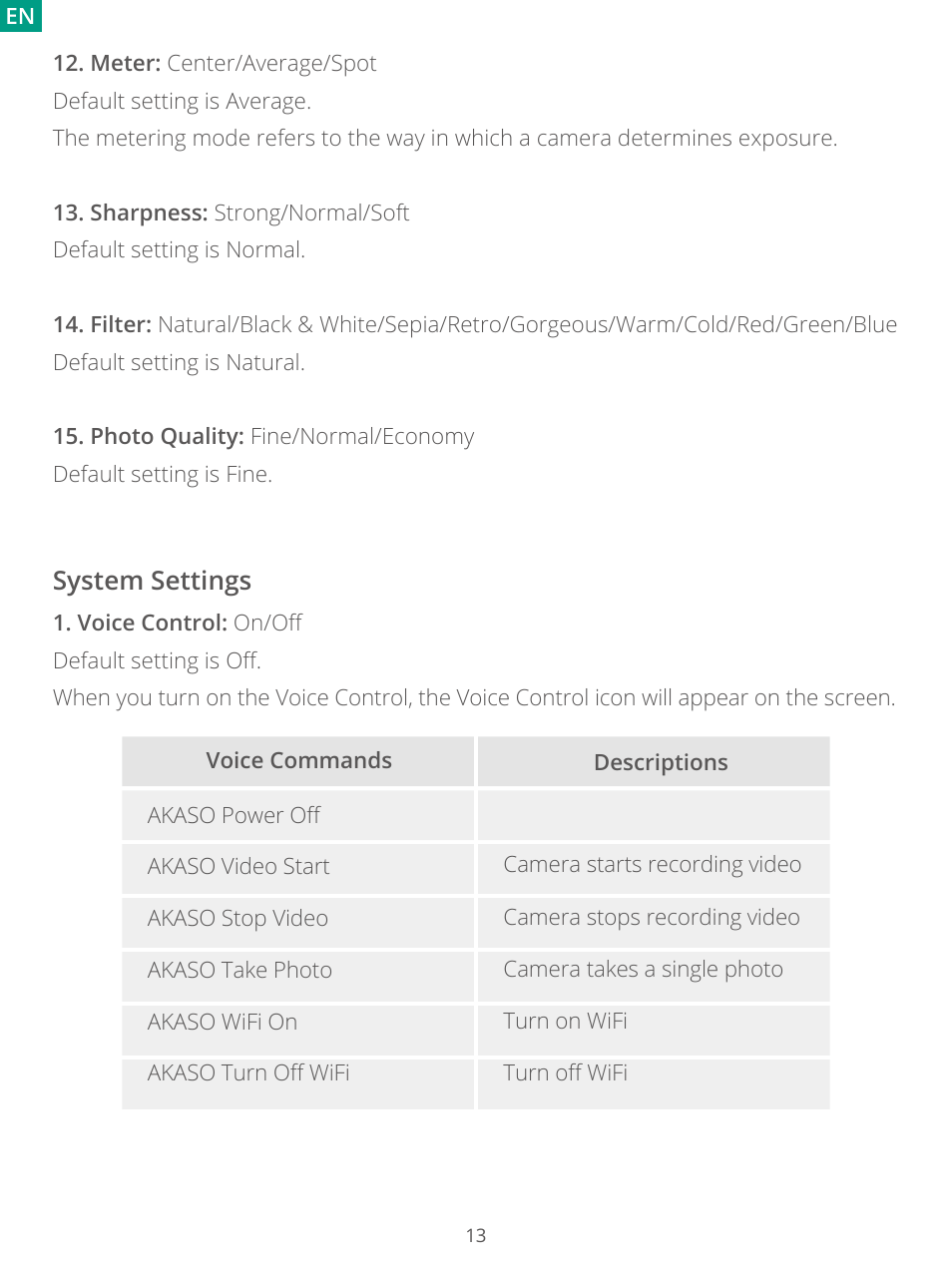 AKASO Brave 7 Action Camera User Manual | Page 15 / 159