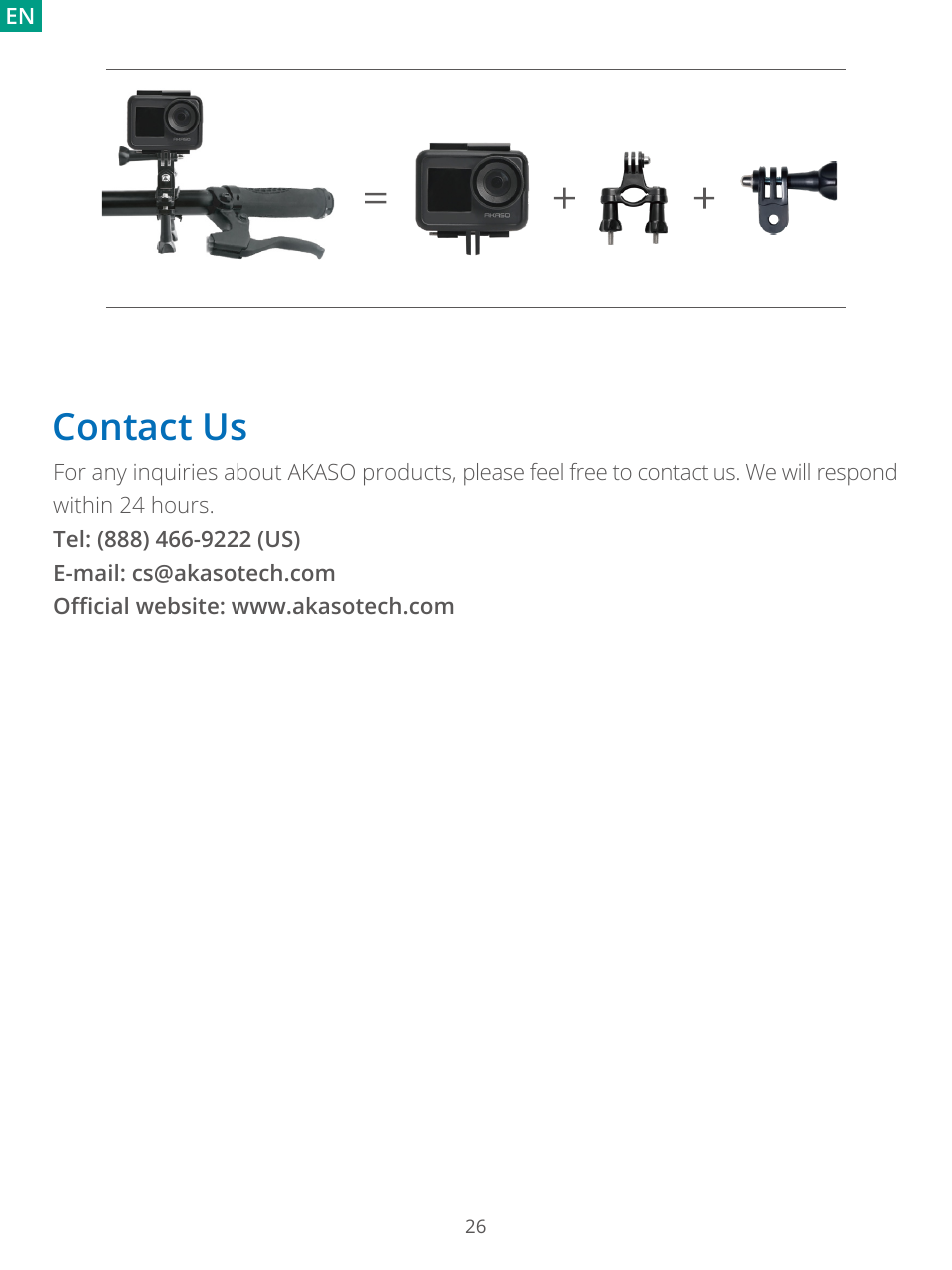 Contact us | AKASO Brave 7 Action Camera User Manual | Page 28 / 159