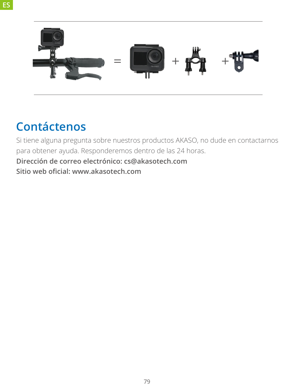 Contáctenos | AKASO Brave 7 Action Camera User Manual | Page 81 / 159