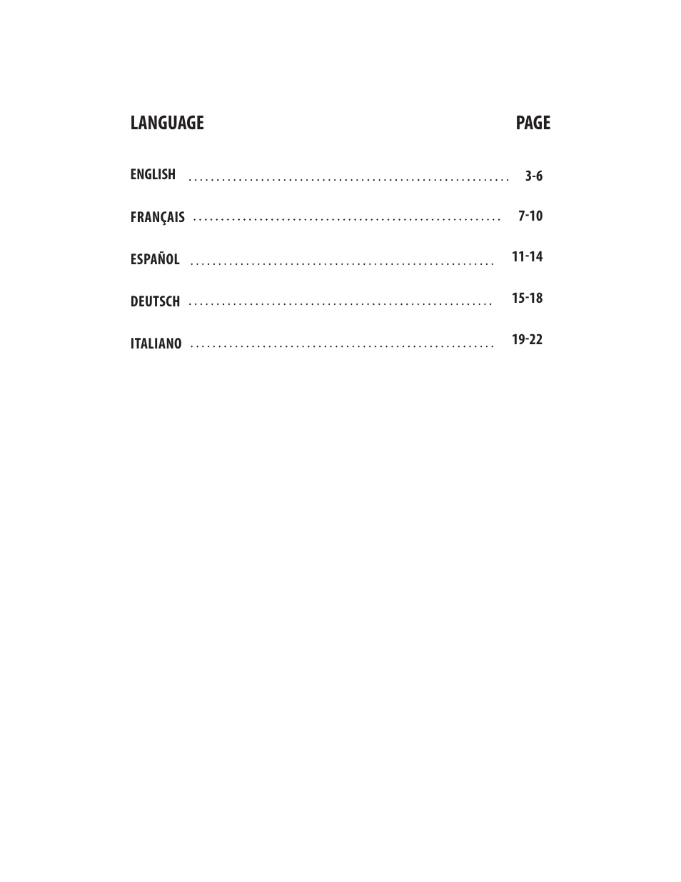 Language page | Bushnell Nitro 20-60x65 Spotting Scope (Angled Viewing) User Manual | Page 2 / 24