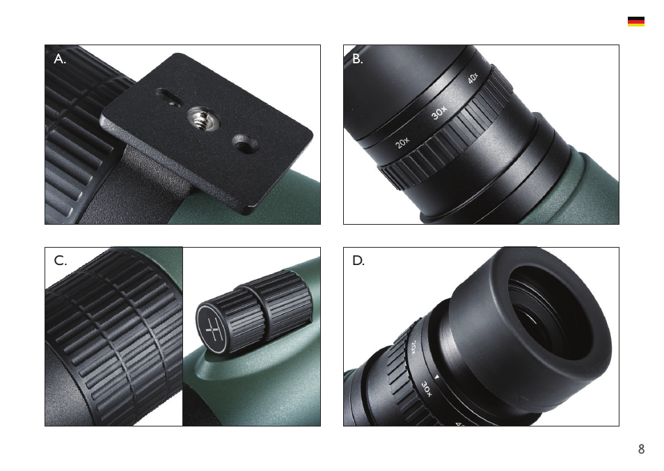 Hawke Sport Optics Endurance ED 13-39x50 Spotting Scope (Angled Viewing) User Manual | Page 8 / 23