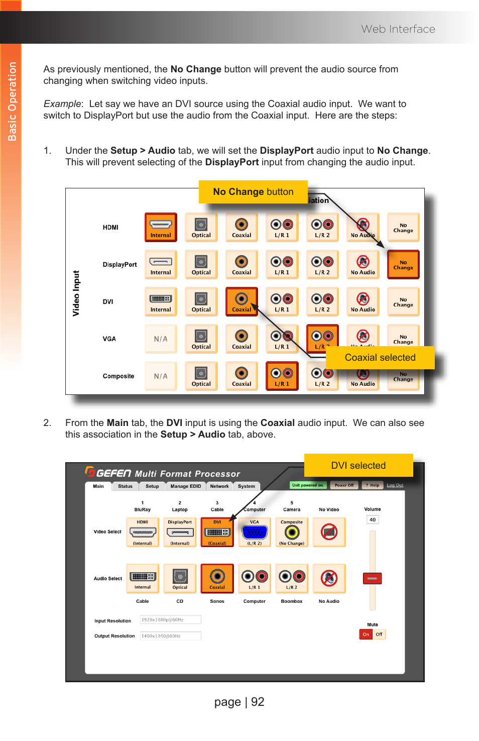 Page | 92 | Gefen EXT-MFP Audio/Video Multi-Format Processor User Manual | Page 102 / 258