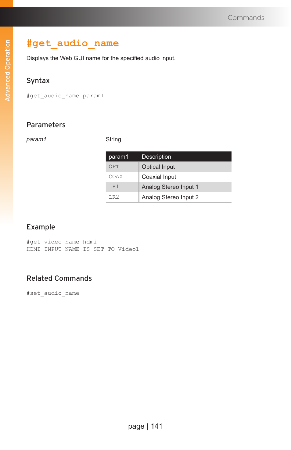 Get_audio_name | Gefen EXT-MFP Audio/Video Multi-Format Processor User Manual | Page 151 / 258