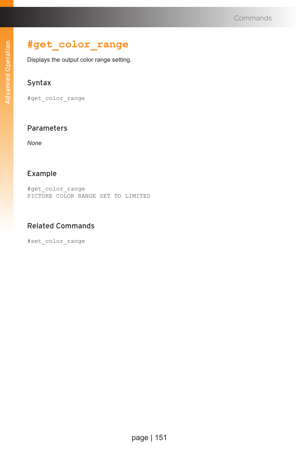 Get_color_range | Gefen EXT-MFP Audio/Video Multi-Format Processor User Manual | Page 161 / 258
