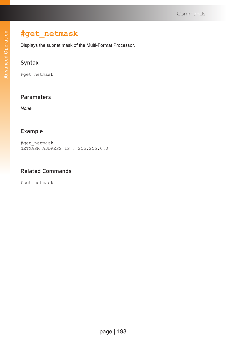 Get_netmask | Gefen EXT-MFP Audio/Video Multi-Format Processor User Manual | Page 203 / 258