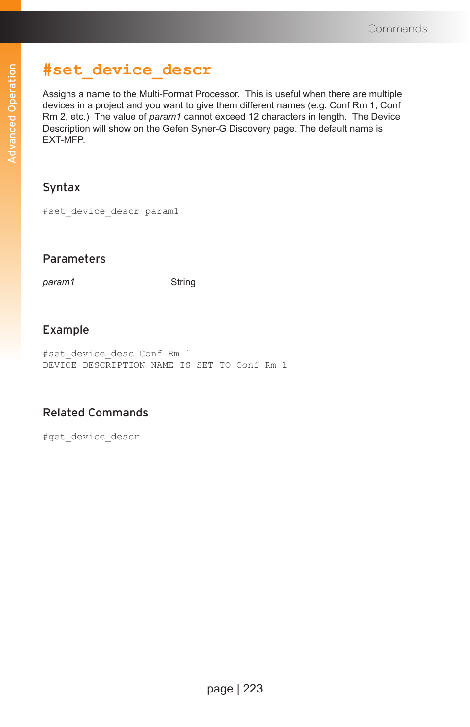 Set_device_descr | Gefen EXT-MFP Audio/Video Multi-Format Processor User Manual | Page 233 / 258