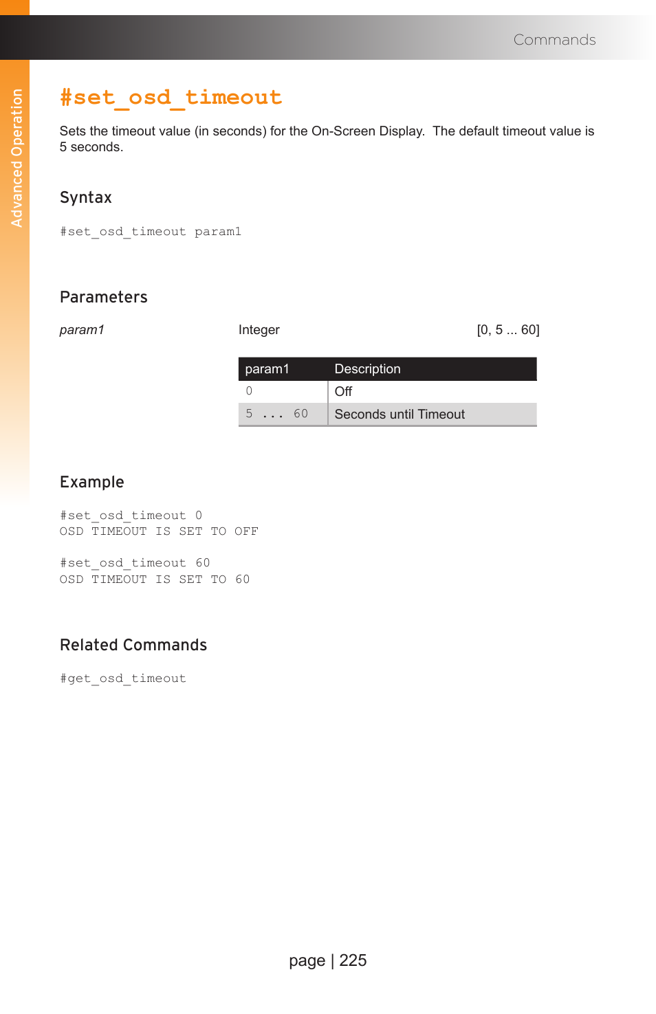 Set_osd_timeout | Gefen EXT-MFP Audio/Video Multi-Format Processor User Manual | Page 235 / 258