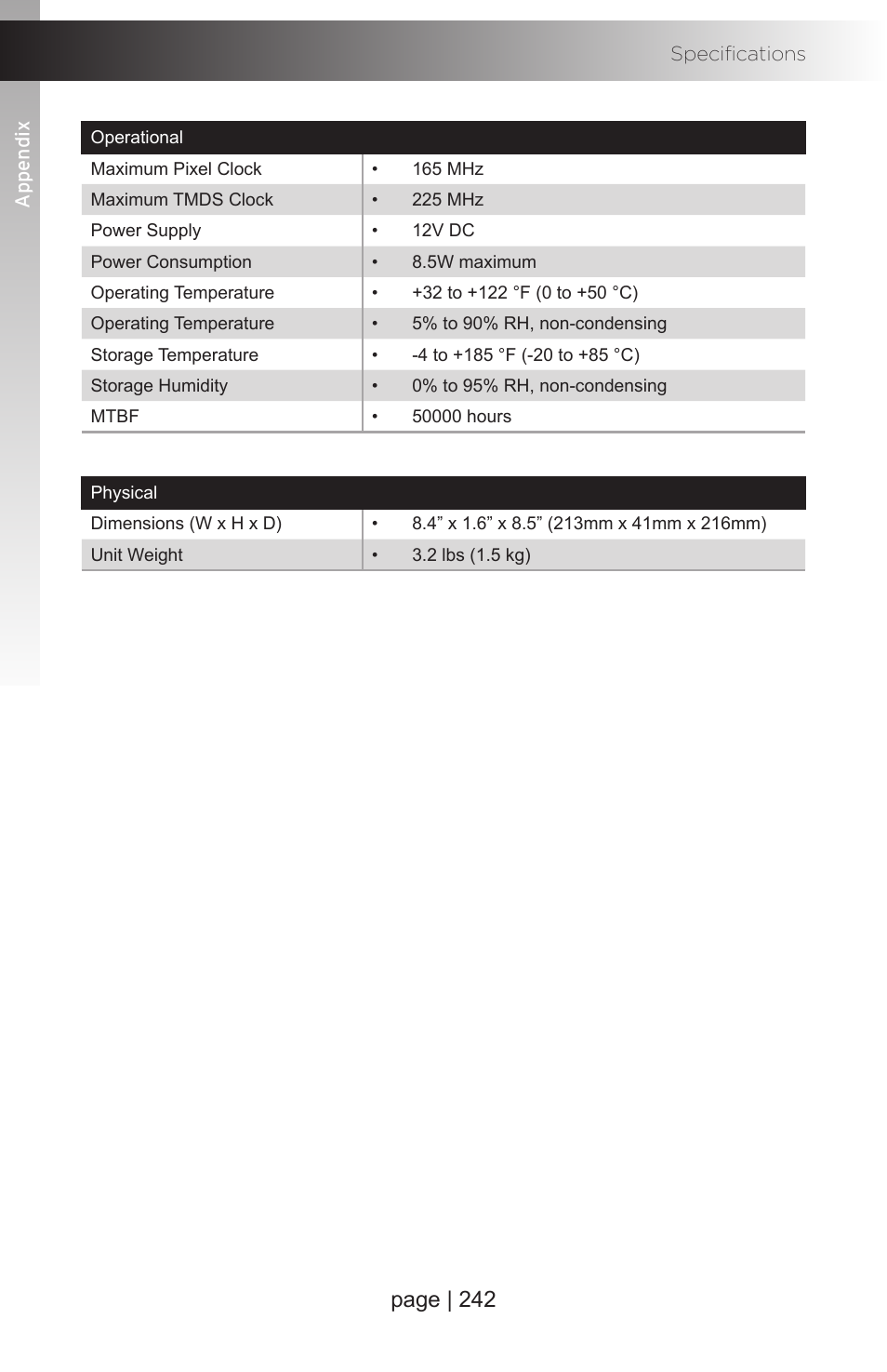 Page | 242 | Gefen EXT-MFP Audio/Video Multi-Format Processor User Manual | Page 252 / 258