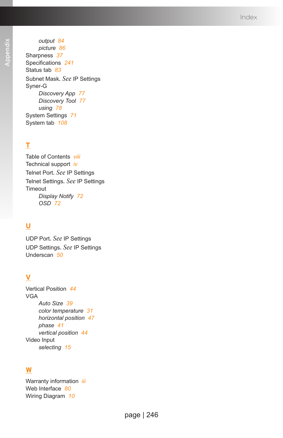 Page | 246 | Gefen EXT-MFP Audio/Video Multi-Format Processor User Manual | Page 256 / 258