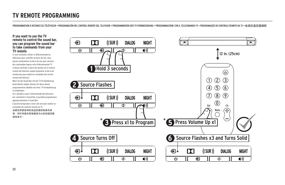 Tv remote programming | Klipsch Cinema 600 600W 3.1-Channel Soundbar System User Manual | Page 26 / 46