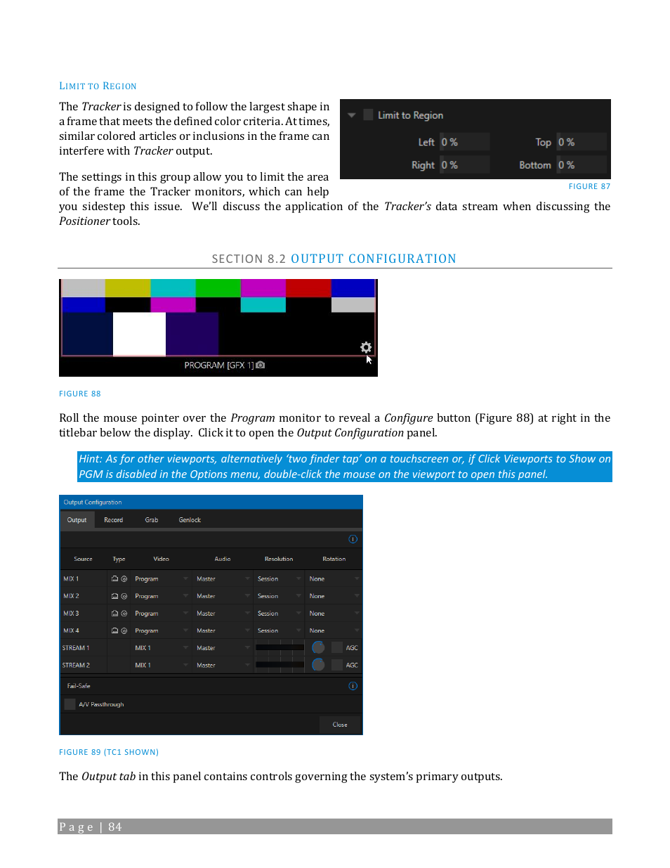 Section 8.2 output configuration | NewTek TriCaster TC1 (2 RU) User Manual | Page 100 / 350