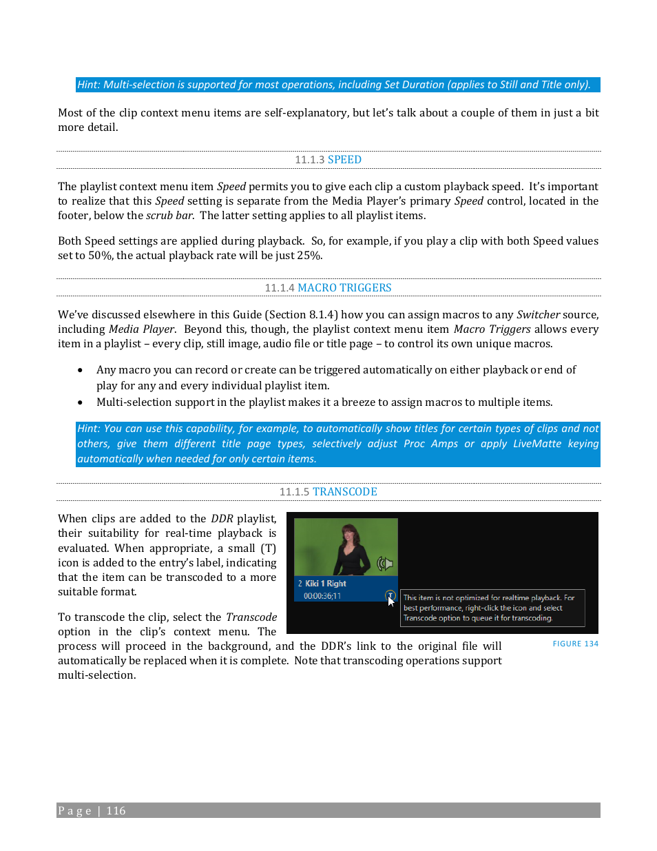 3 speed, 4 macro triggers, 5 transcode | NewTek TriCaster TC1 (2 RU) User Manual | Page 132 / 350