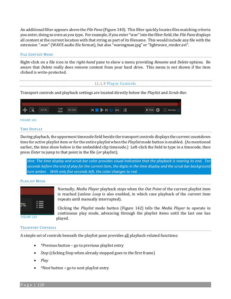 9 player controls | NewTek TriCaster TC1 (2 RU) User Manual | Page 136 / 350