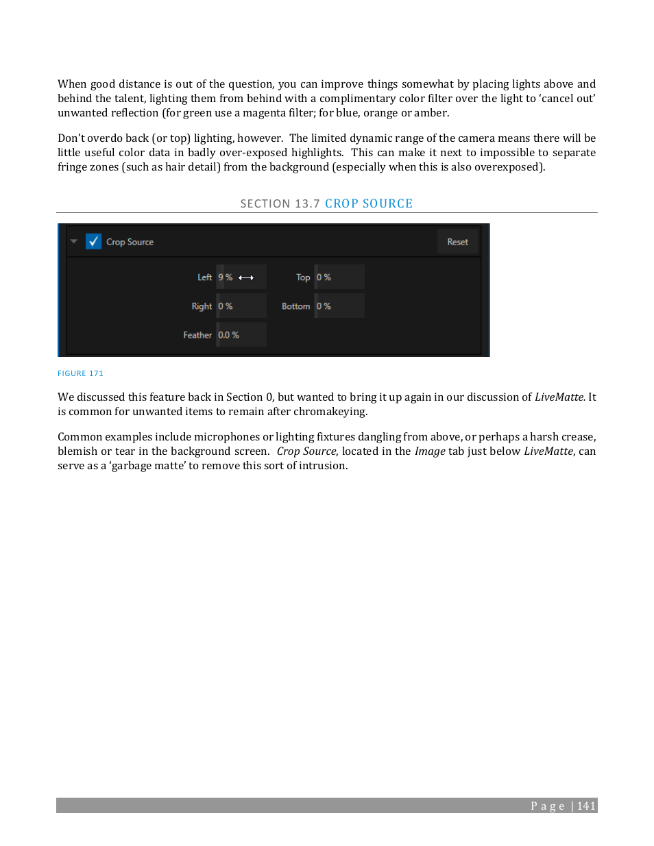 Section 13.7 crop source | NewTek TriCaster TC1 (2 RU) User Manual | Page 157 / 350