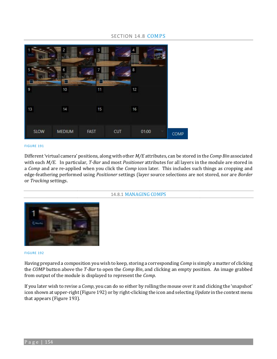 1 managing comps | NewTek TriCaster TC1 (2 RU) User Manual | Page 170 / 350