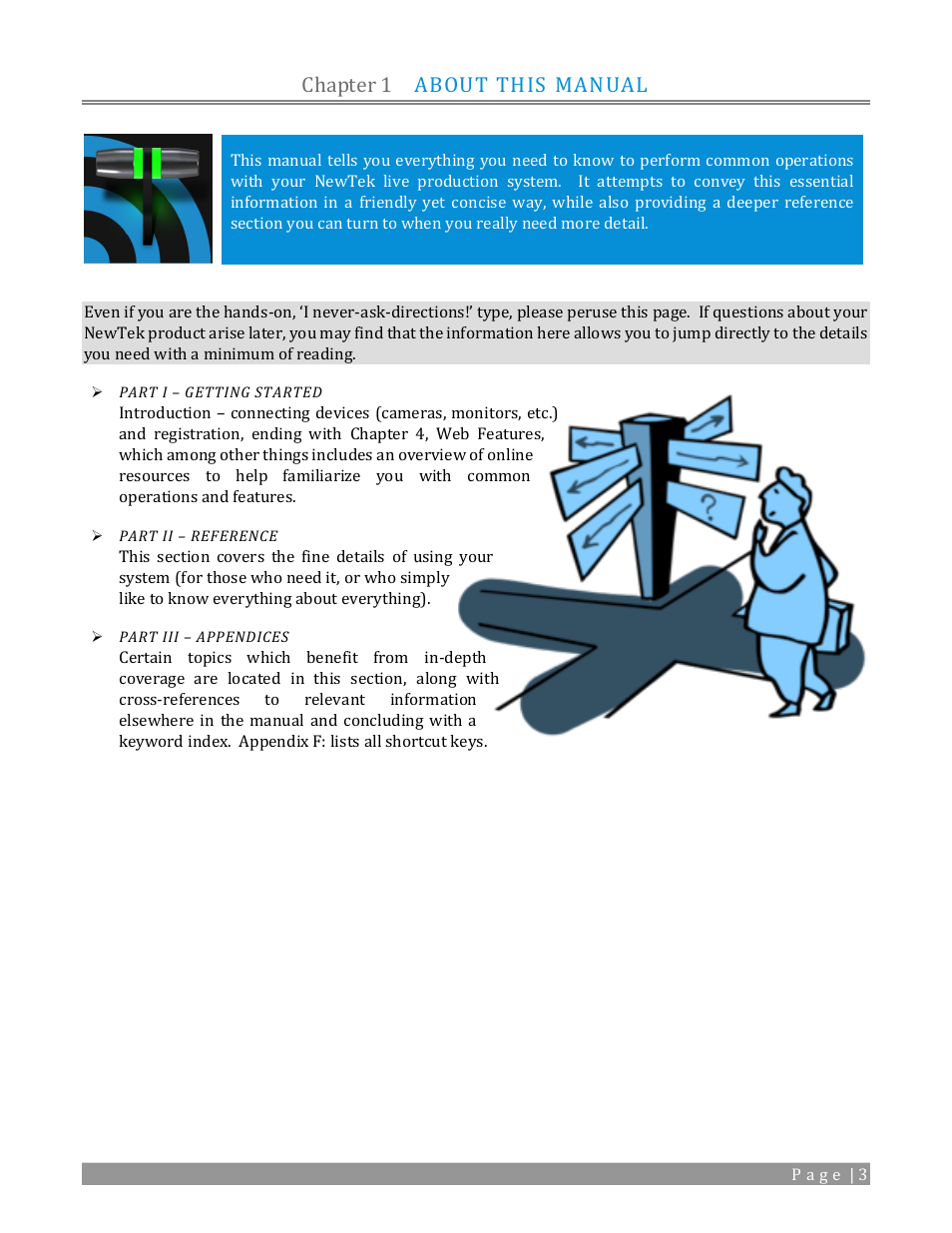 Chapter 1, About this manual, Chapter 1 about this manual | NewTek TriCaster TC1 (2 RU) User Manual | Page 19 / 350