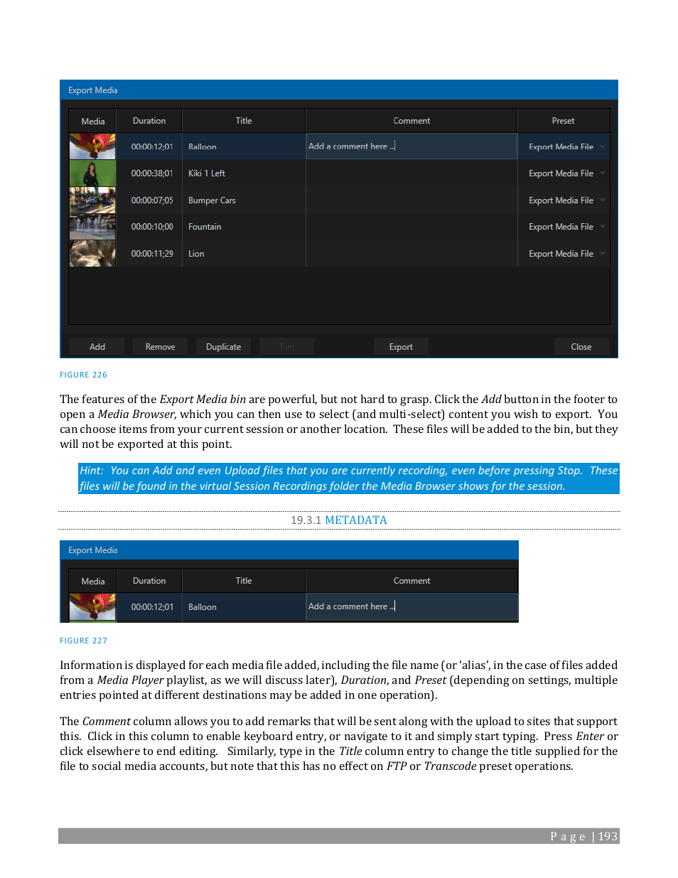 1 metadata | NewTek TriCaster TC1 (2 RU) User Manual | Page 209 / 350