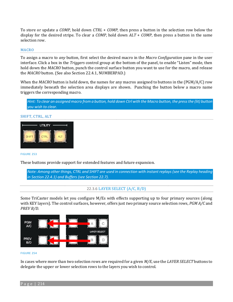 6 layer select (a/c, b/d) | NewTek TriCaster TC1 (2 RU) User Manual | Page 230 / 350