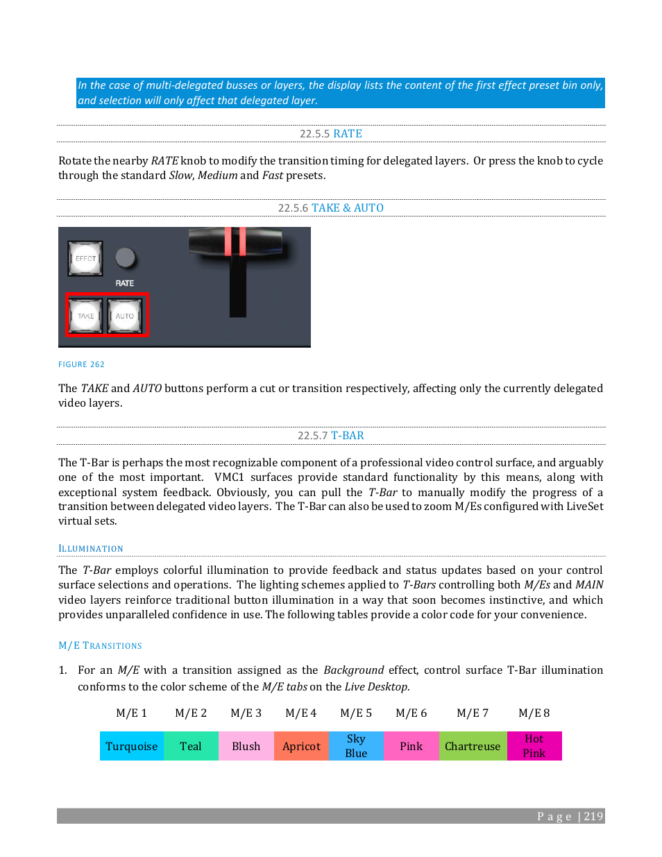 5 rate, 6 take & auto, 7 t-bar | NewTek TriCaster TC1 (2 RU) User Manual | Page 235 / 350