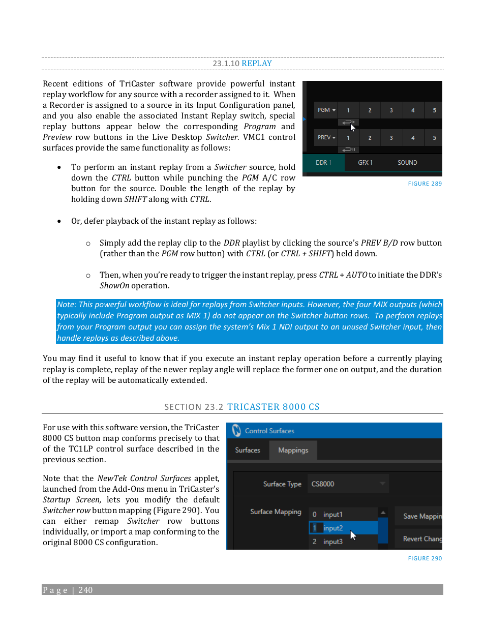 10 replay, Section 23.2 tricaster 8000 cs | NewTek TriCaster TC1 (2 RU) User Manual | Page 256 / 350