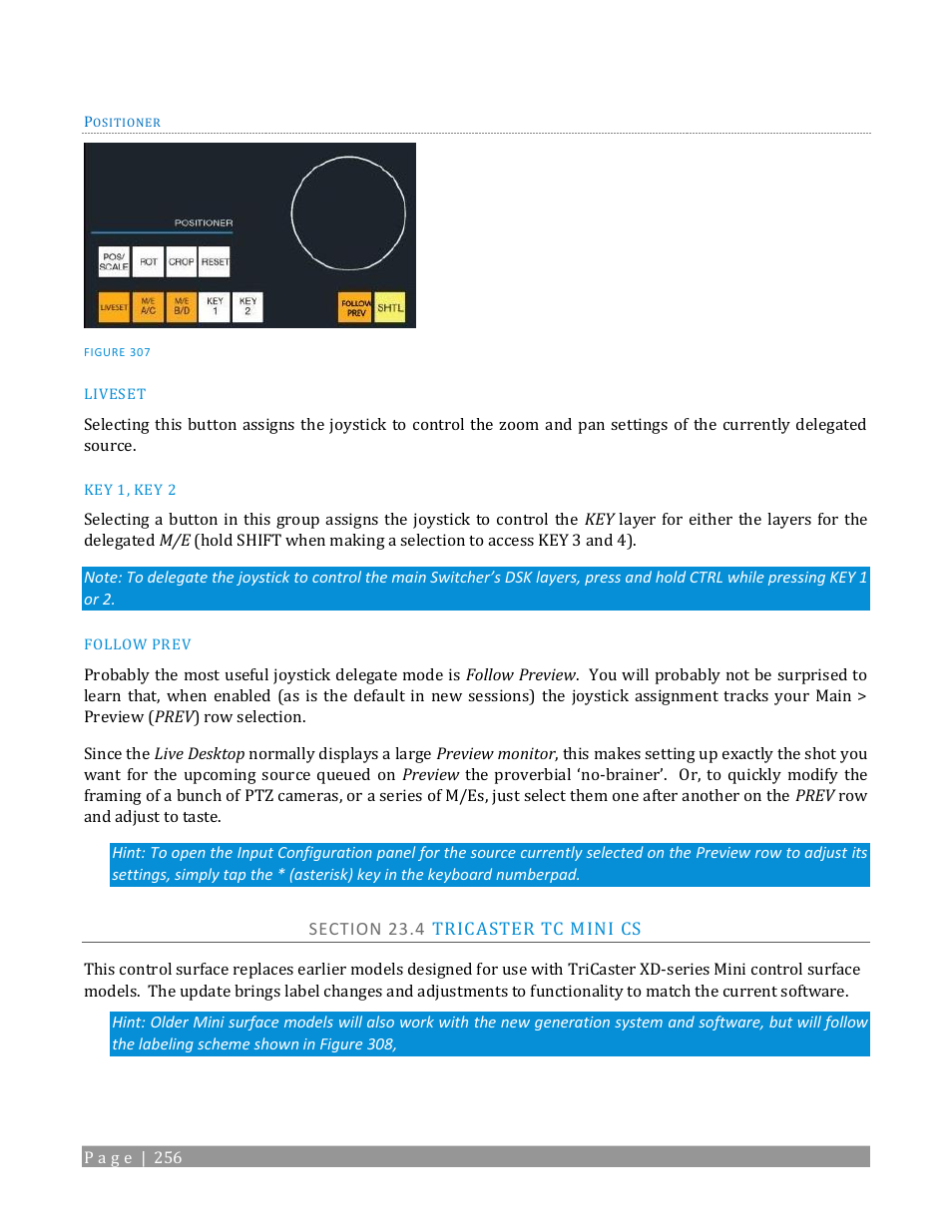 Section 23.4 tricaster tc mini cs | NewTek TriCaster TC1 (2 RU) User Manual | Page 272 / 350