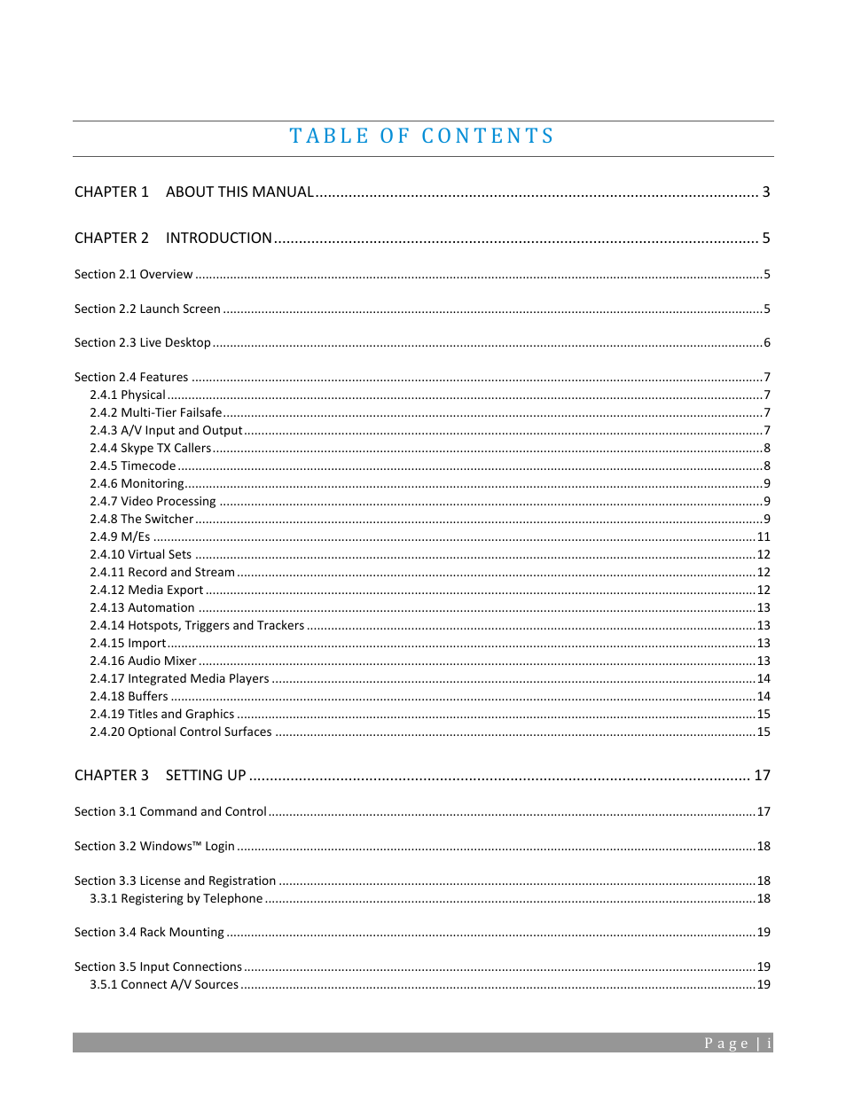 NewTek TriCaster TC1 (2 RU) User Manual | Page 3 / 350