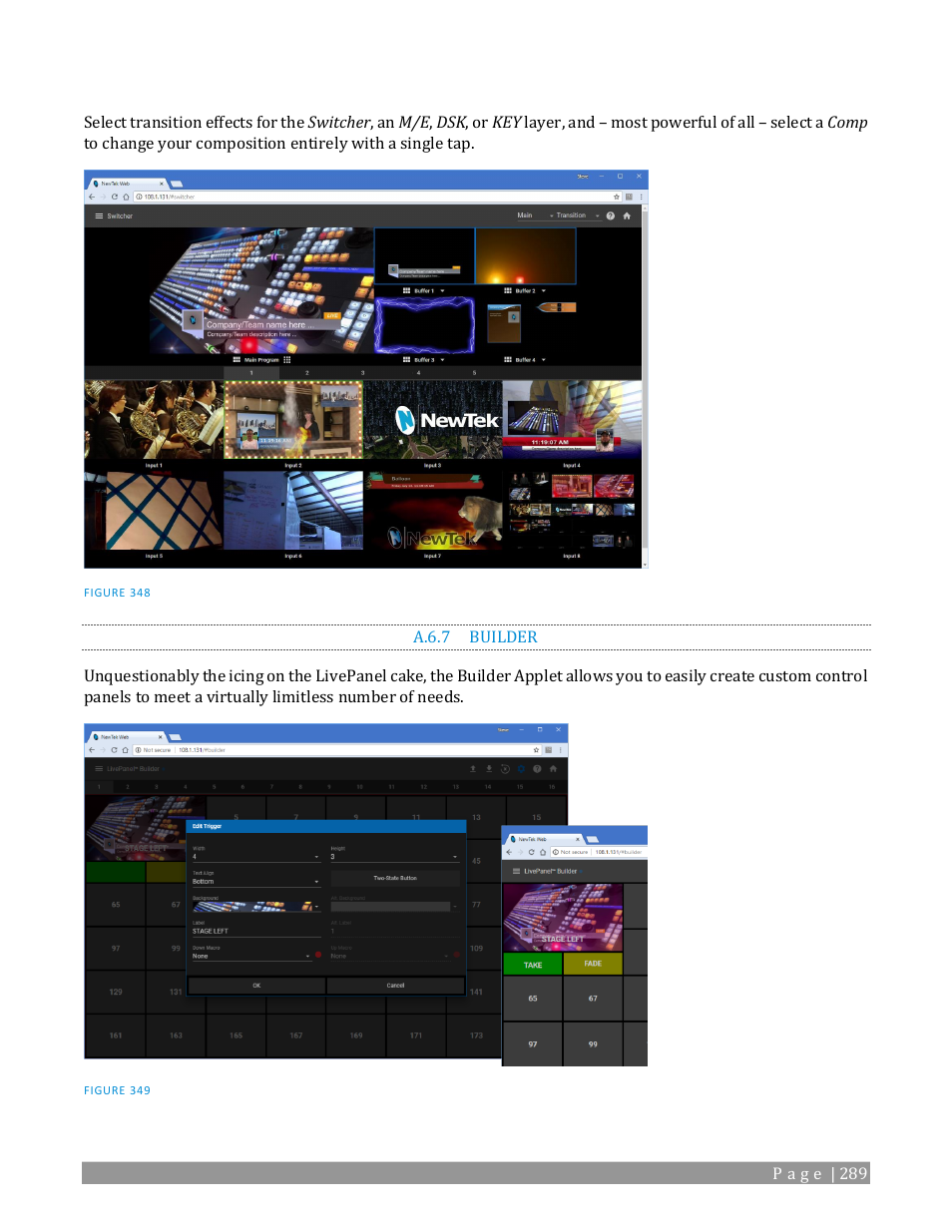 A.6.7, Builder | NewTek TriCaster TC1 (2 RU) User Manual | Page 305 / 350