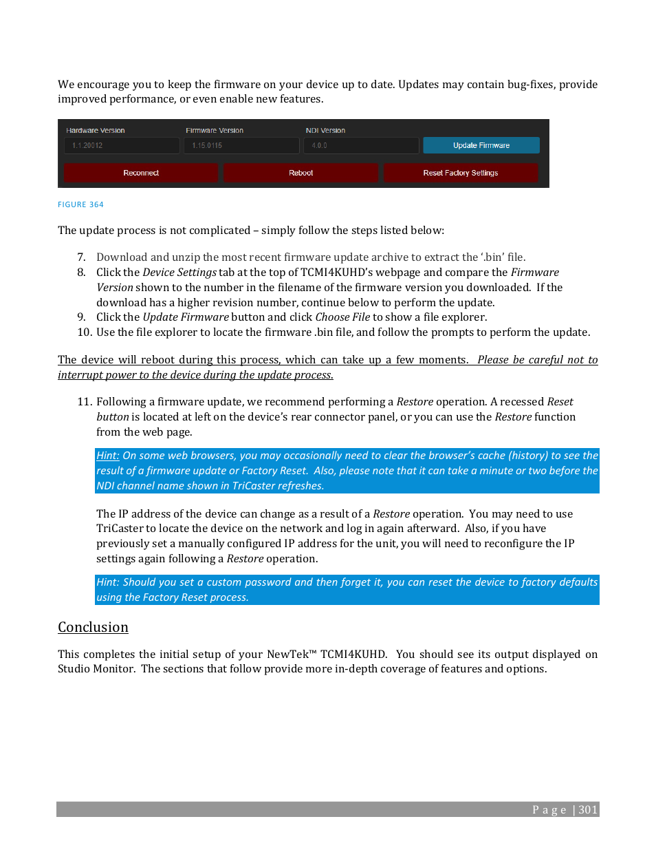 Conclusion | NewTek TriCaster TC1 (2 RU) User Manual | Page 317 / 350