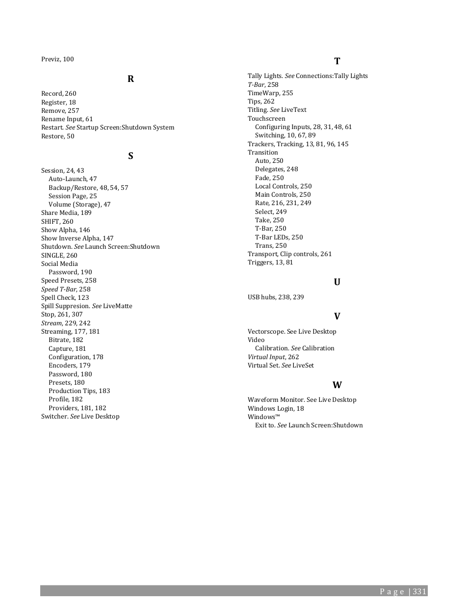 NewTek TriCaster TC1 (2 RU) User Manual | Page 347 / 350