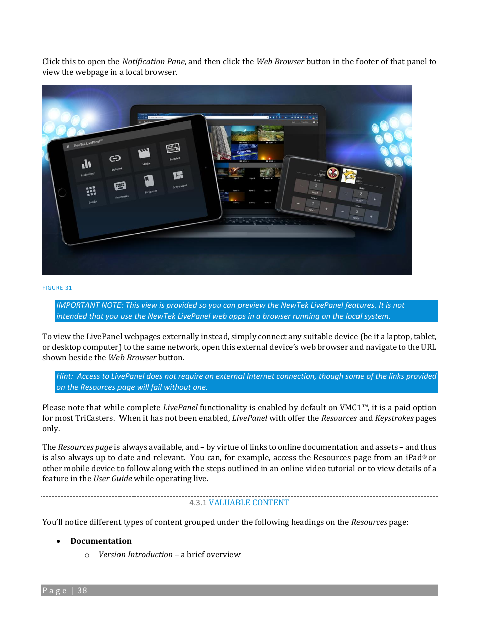 1 valuable content | NewTek TriCaster TC1 (2 RU) User Manual | Page 54 / 350