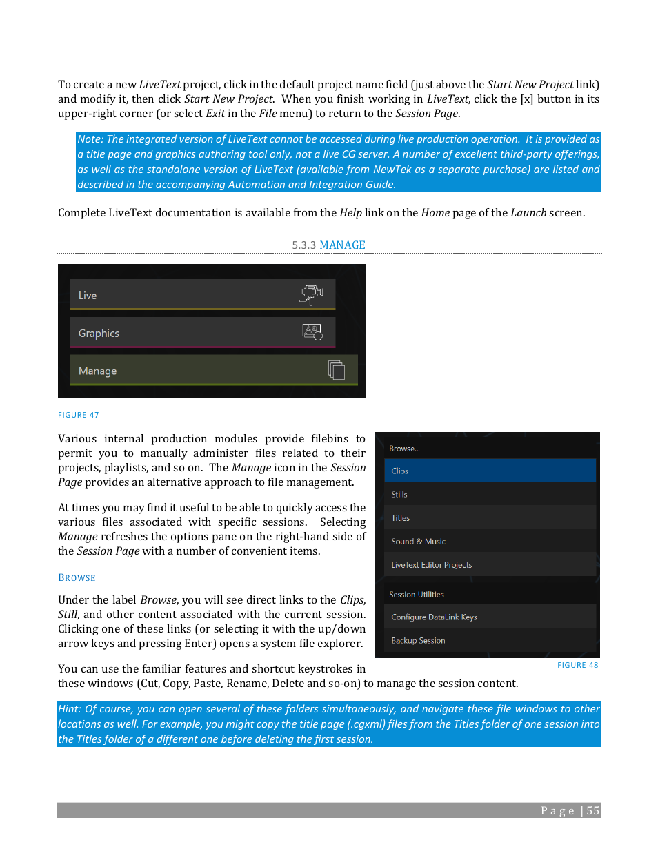 3 manage | NewTek TriCaster TC1 (2 RU) User Manual | Page 71 / 350