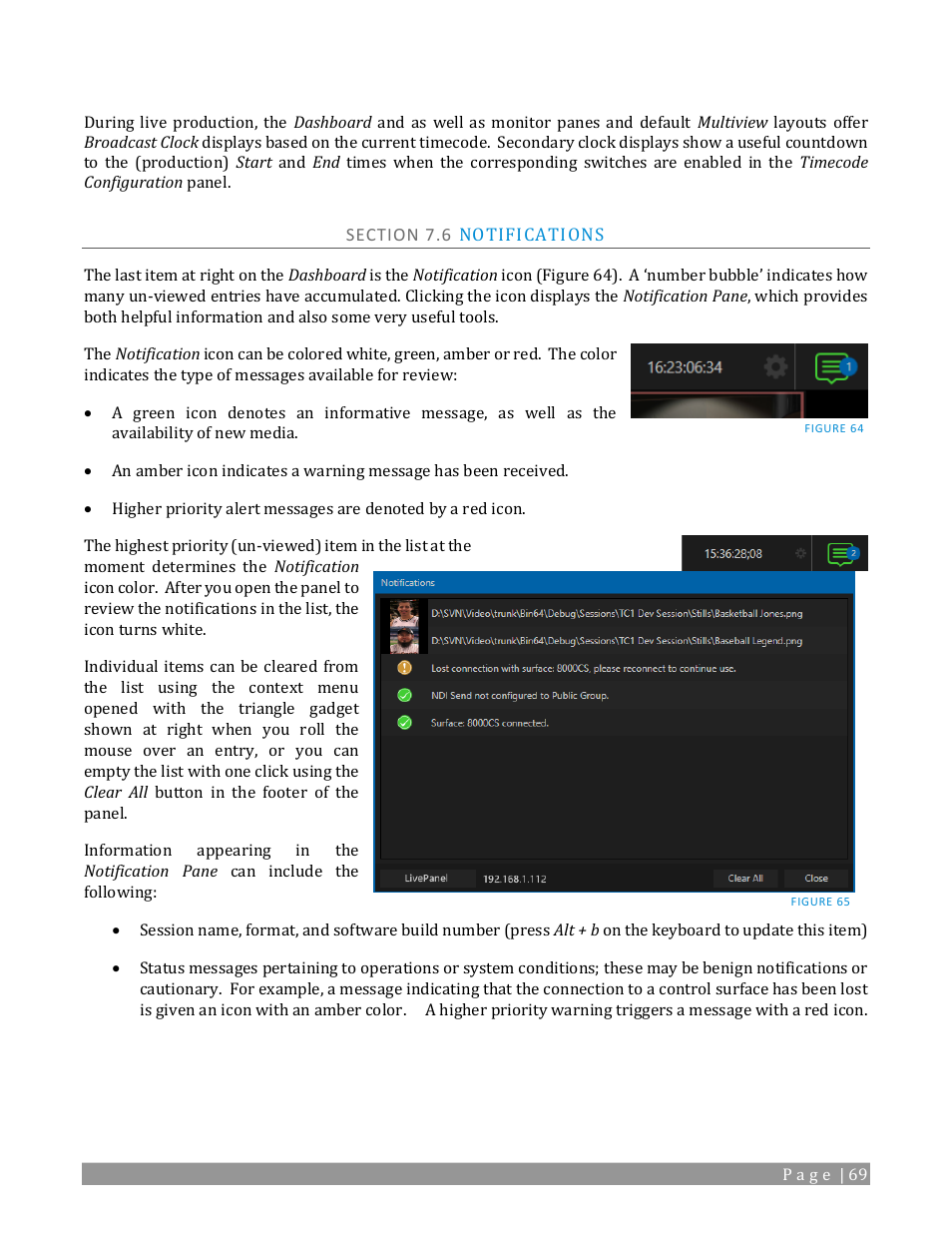 Section 7.6 notifications | NewTek TriCaster TC1 (2 RU) User Manual | Page 85 / 350