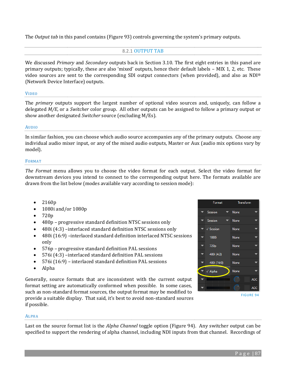 1 output tab | NewTek TriCaster 2 Elite (3 RU) User Manual | Page 105 / 318