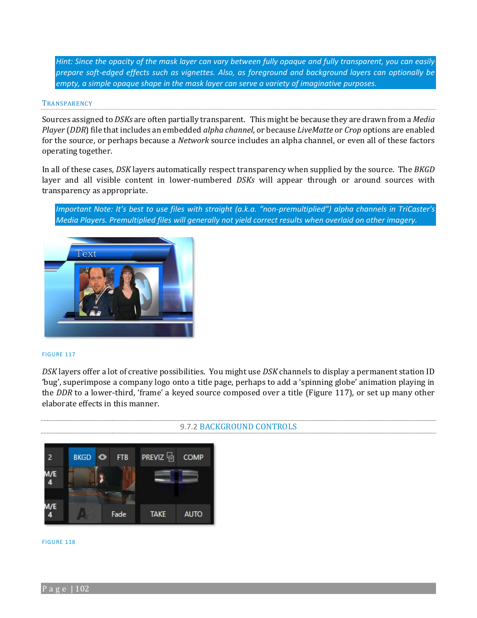 2 background controls | NewTek TriCaster 2 Elite (3 RU) User Manual | Page 120 / 318