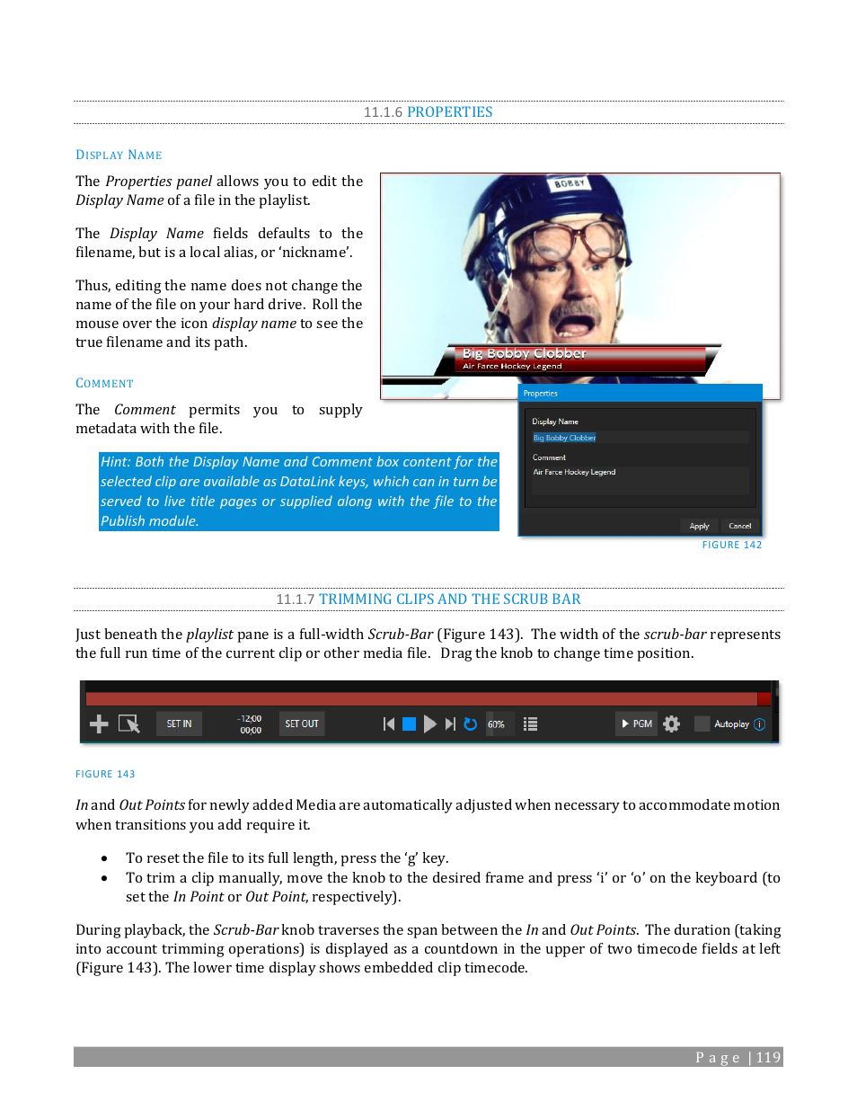 6 properties, 7 trimming clips and the scrub bar | NewTek TriCaster 2 Elite (3 RU) User Manual | Page 137 / 318