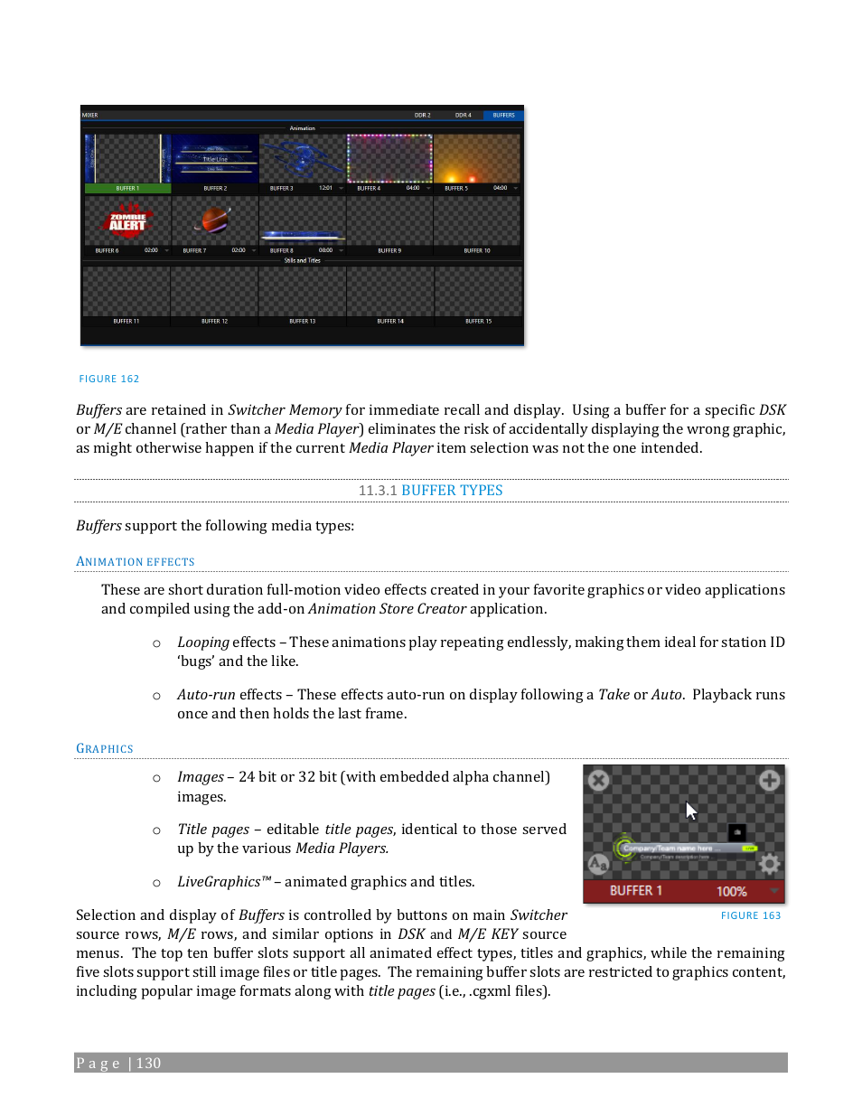 1 buffer types, Module ( figure 162) | NewTek TriCaster 2 Elite (3 RU) User Manual | Page 148 / 318