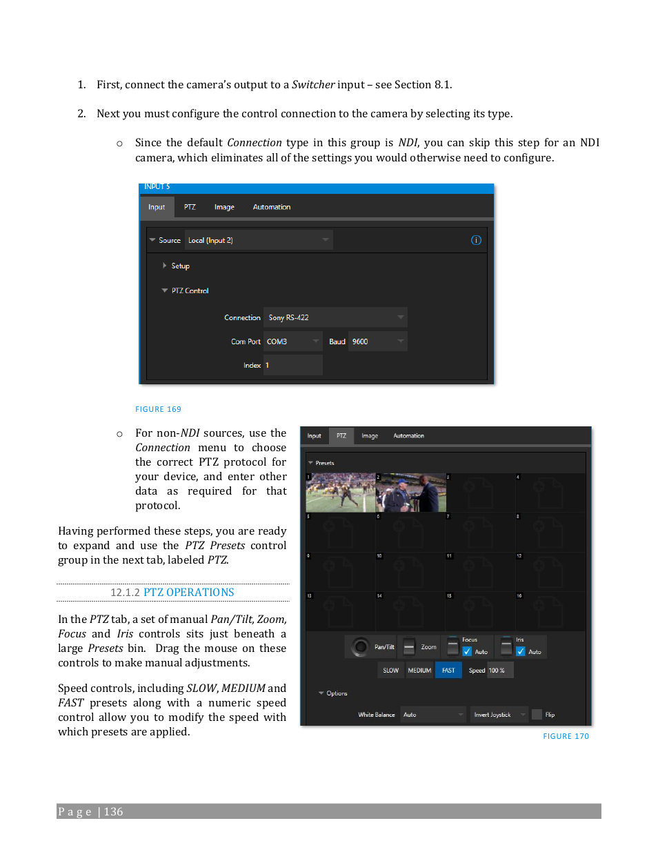 2 ptz operations | NewTek TriCaster 2 Elite (3 RU) User Manual | Page 154 / 318